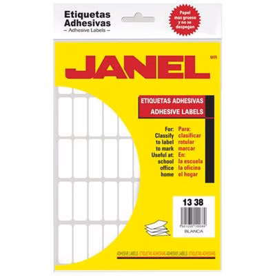 Etiquetas Autoadhesivas Janel 1001338100 Estándar 900 Pieza(S) Blanco