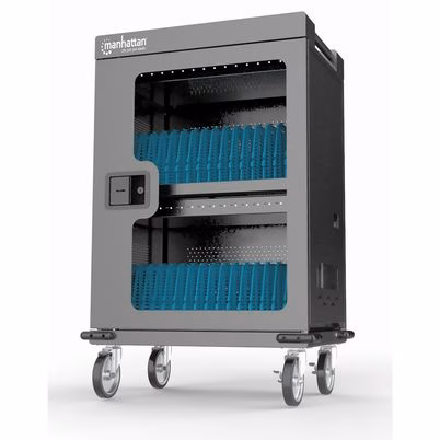 Carro De Carga Para Transporte Manhattan 102353 (15.6") Potencia Total 576w 32 Puertos Usb-C Indicadores Led Color Del Producto Gris