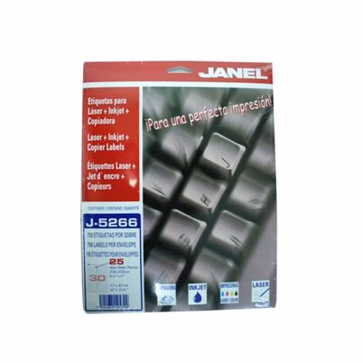 Etiquetas Autoadhesivas Janel 1085266200 Laser, Inyección De Tinta 750 Pieza(S) Blanco