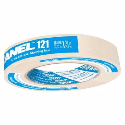 Cinta Masking de Papel Janel 18mm x 50 Metros - Blanca Premium