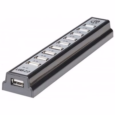 Hub USB de Escritorio Manhattan 161572 - 10 Puertos de Alta Velocidad