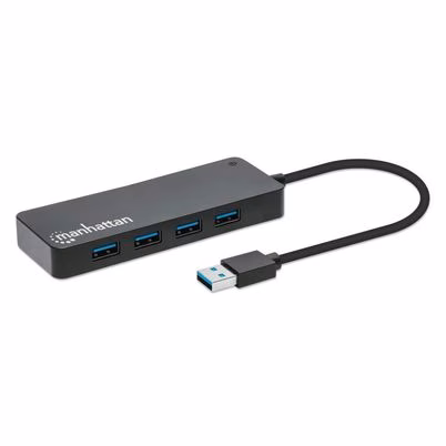 Manhattan Hub USB con 7 Puertos USB-A 3.1 - Conectividad Múltiple de Alta Velocidad
