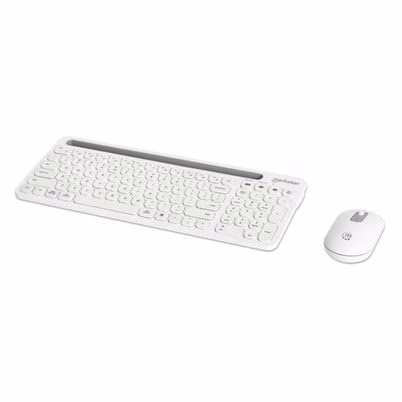 Kit De Teclado Manhattan 180580 Conectividad Inalámbrica Interfaz Rf Bluetooth Incluye Mouse Óptico Con Resolución De 1200 Dpi 3 Botones Color Negro