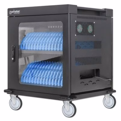 Gabinete De Carga Manhattan 180931 Hasta Capacidad De Carga 25kg Hasta 32 Dispositivo Conectados Simultáneos Longitud Del Cable 2m Material Acero Color Del Producto Negro