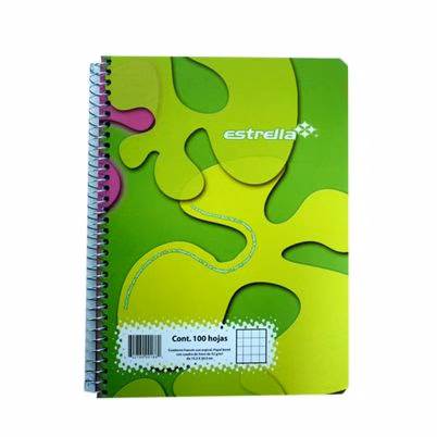 Cuaderno Estrella 186 Encuadernado en Espiral Multicolor con 100 Hojas de Papel Cuadriculado 5mm
