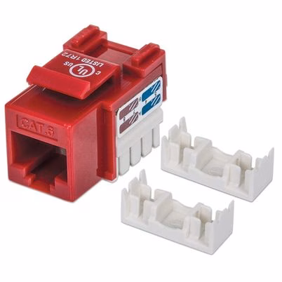 Jack RJ45 Cat6 Keystone de Impacto Rojo Intellinet – Instalación Profesional