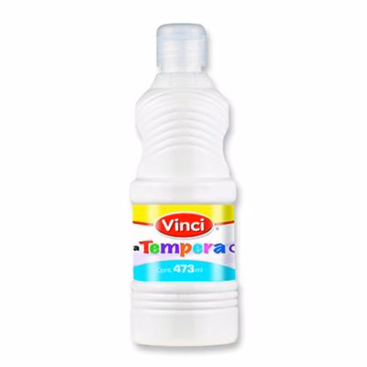 Pintura Tempera Vinci 22647 de 473ml en Color Blanco Lavable, No Tóxica con Secado Rápido para Papel, Madera y Cartón