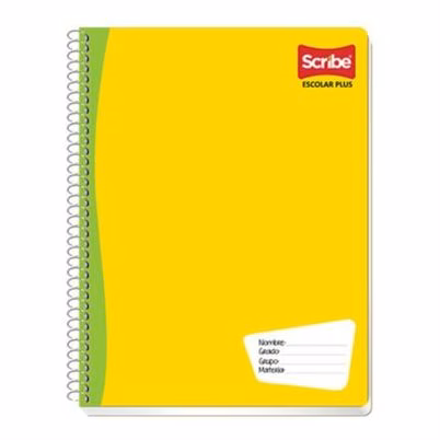 Cuaderno Scribe Escolar Plus 2530 Estilo Frances Con Espiral Estilo Raya 200 Hojas Pasta Semirrígida Color De La Pasta Amarillo