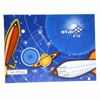 Cuaderno Estrella 264 Engrapado Multicolor con 100 Hojas en Cuadro Grande de 7mm para Escritura y Anotaciones
