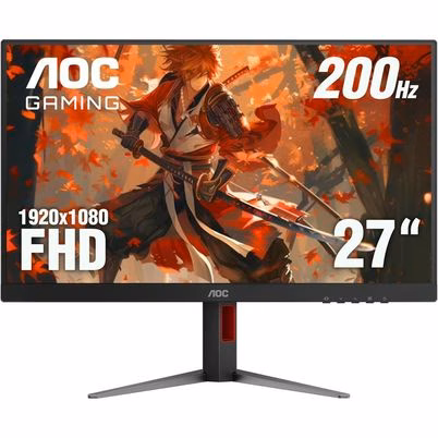 Monitor Gamer Aoc 27g4h (27") Panel Ips Resolución De La Pantalla (1920x1080) Pixeles Tiempo De Respuesta 5 Ms Interfaz Hdmi, Vga Full Hd Color Negro, Rojo