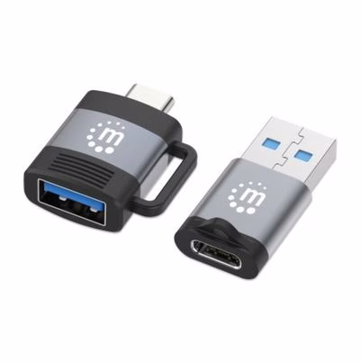 Kit De Adaptador Manhattan 356329 Genero Macho / Hembra Conectores Usb-A/C - Usb-A/C Color Negro, Gris