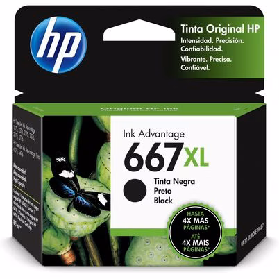 Cartucho Hp 667xl Negro Original, 480 Páginas 3ym81al