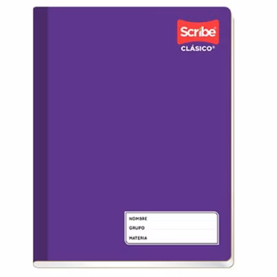Cuaderno Scribe Clásico 4513 Estilo Frances Cosido 100 Hojas Tipo C7 Pasta Semirrígida Color De La Pasta Morada