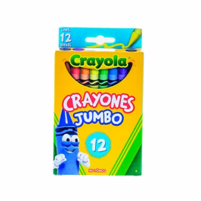 Crayones Crayola Jumbo 520312m008 Tamaño Mediano No Toxicos Punta Triangular Paquete Con 12 Piezas Colores Variados