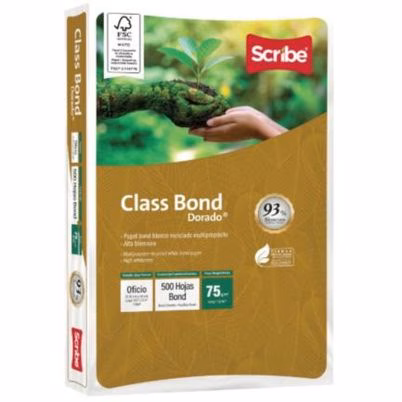 Papel Cortado Scribe Fotobond Class Bond Dorado 5315 Tamaño Oficio Granaje 75gr Color Balco 5000 Hoja(S)