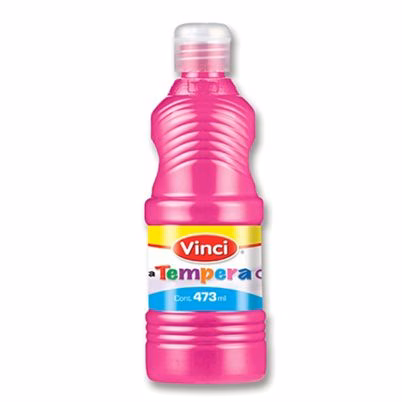 Pintura Lavable Tempera Vinci 473ml en Rosa Fluorescente con Secado Rápido y Fórmula No Tóxica