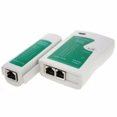 Comprobador De Cables De Red Brobotix 567357 Compatible Rj-11. Rj-12. Rj-45 Indicadores Led Beige, Verde