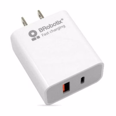 Cargador de Pared BRobotix 18W con 2 Puertos USB y Carga Rápida