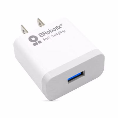 Cargador de Pared BRobotix Fastcharge USB 3.0 de 18W con Carga Rápida y Puerto USB Universal