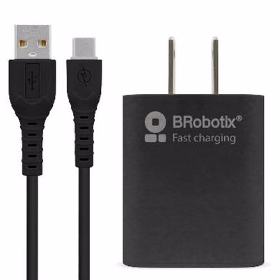 Cargador de Pared Brobotix 6001561 en Color Negro con Salida 5V 2.1A y Puerto USB 3.2 Universal