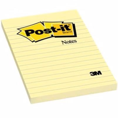 Notas Adhesivas 3m Post-It Amarillo Rectangular Rayado 100 Hoja(S) Papel