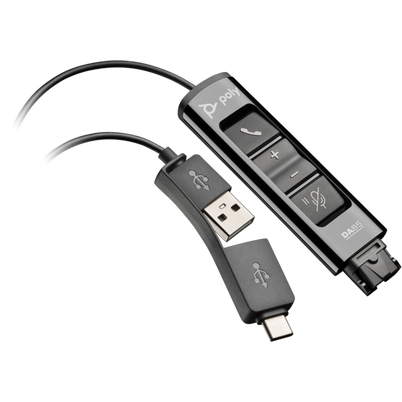 Adaptador Poly DA85 de Interfaz USB Type A a QD con Cable de 1.3 Metros en Color Negro