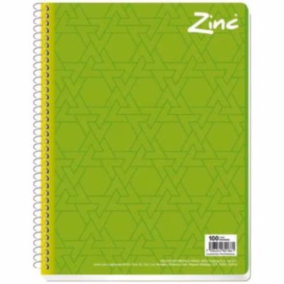 Cuaderno Scribe Zinc 8310 con Espiral Profesional, Pasta Dura y 100 Hojas Rayadas