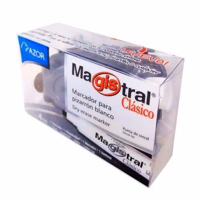 Kit De Marcador Diactico Azor 835ne Punta De Cincel Negro
