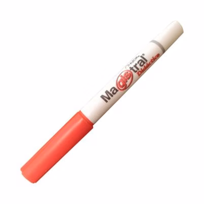 Marcador Permanente Magistral Didáctico 84002 Punta Fina Cuerpo Redondo No Toxico Tinta A Base De Agua Paquete Con 12 Piezas Color Rojo