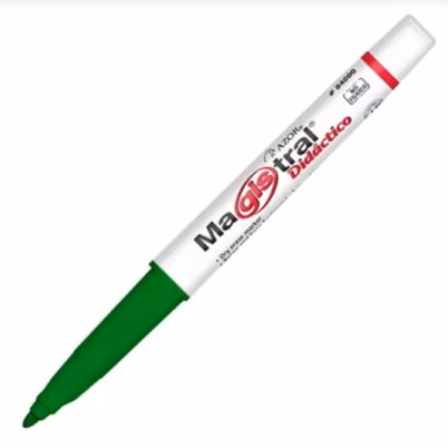 Marcador Permanente Magistral 84004 Punta Fina Cuerpo Redondo No Toxico Tinta A Base De Agua Paquete Con 12 Piezas Color Verde