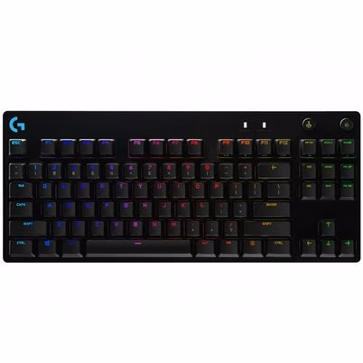 Logitech Teclado Gamer G Pro Rgb, Mecánico, Switch Gx Blue, Alámbrico, Negro (Inglés) 920-009388