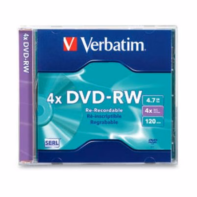 DVD-RW Verbatim 4.7GB con Velocidad de Escritura 4x, Capacidad de 120 Minutos y Embalaje Jewel Case