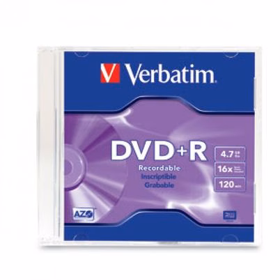 DVD+R Verbatim 4.7 GB - Disco Óptico de Alta Velocidad 16x para Almacenamiento