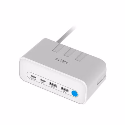 Cargador De Pared Acteck Energon Mate Ce676 Ac-936521 Potencia 20w Numero De Puertos 4 Puerto Usb 2.0 Tipo B Cantidad De Enchufes 4 Longitud Del Cable 1.85 M Color Blanco