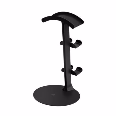 Soporte Para Auriculares Acteck Vault Station Bd414 Ac-936590 Capacidad Máxima De Carga 10kg Altura Ajustable Materiales Metal, Silicona Color Negro