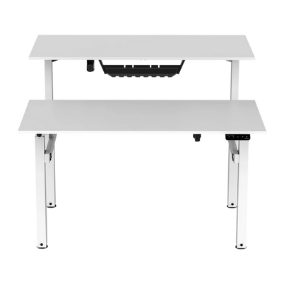 Escritorio Acteck Ergo Desk V2 Ed727 / Ergonomico / Doble Altura / Control Inteligente / Altura Ajustable / Max 80 Kg Estatico / Acero - Abs - Aglomerado / Blanco / Ac-937276
