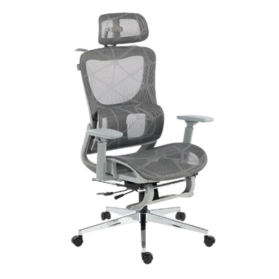 Silla Ejecutiva Acteck Flux Ultra Ec696hr Ac-943284 Capacidad De Carga Maxima 120 Kg Inclinación De 90°-110° Asiento Acolchado Base Metálica Material Cuero Pu, Espuma, Nylon, Aluminio Color Gris