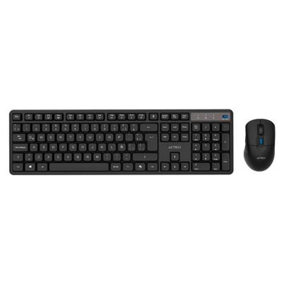 Kit Teclado Inalámbrico Acteck Creator Silent Pro MK474 Negro con Mouse Óptico 5000DPI y Conectividad RF