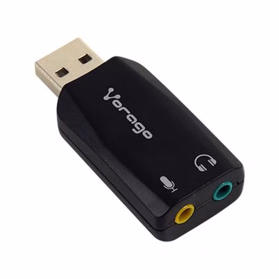 Adaptador Vorago Adp-201 Universal Macho/Macho Usb 2.0/ 2x 3.5mm Negro