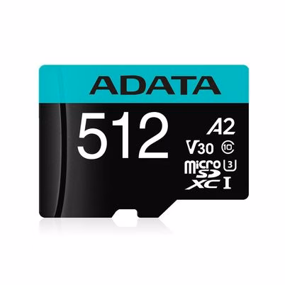 Memoria Flash Adata Premier Pro de 512GB MicroSDXC con Velocidad UHS-I, Clase 10 U3 y V30 para Grabación de Video