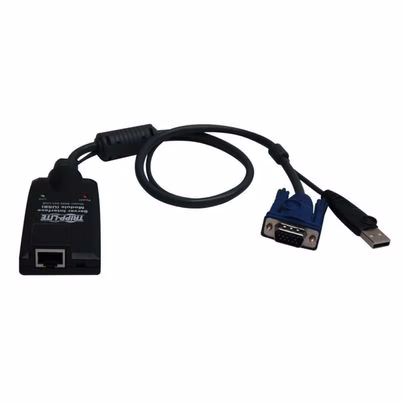Unidad De Interfaz Tripp Lite B055-001-Usb Para Servidor Macho/Hembra Hd15. Usb A/Rj45 Negro