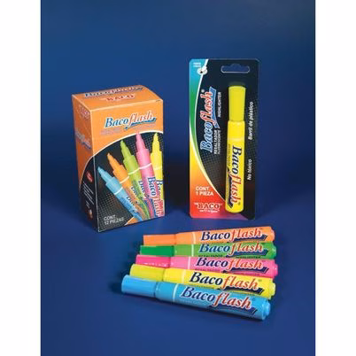 Marcador Resaltador Baco Mtx-07 Punta De Cincel Fluorescente Rosa 12 Piezas