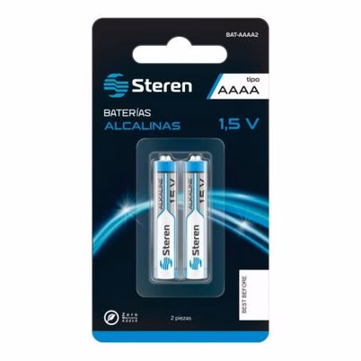 Pila De Uso Doméstico Steren Bat-Aaaa2 Tamaño De Las Pila(S) Aaaa Tecnología De Batería Alcalino Capacidad De La Batería 242 Mah Numero De Pilas 2 Pilas Por Paquete Color Del Producto Azul