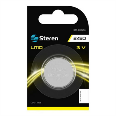 Pila Steren Bat-Cr2450 Tipo Boton 3v Capacidad 580mah Litio Color Gris