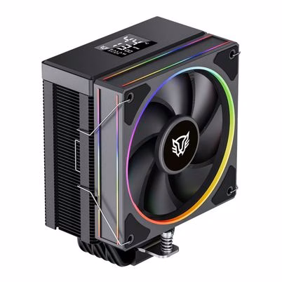 Disipador de Aire Balam Rush Heliux Pro Hex65 Negro con 6 Tubos de Cobre, Ventilador 120mm y LED RGB Multicolor