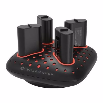 Base Cargadora Balam Rush Chargecore Quad Bc400 Br-943635 Voltaje De Entrada 5 V Incluye 4 Baterías De Litio Recargables De 1400 Mah Compatible Con Xbox One, Xbox Series Color Negro