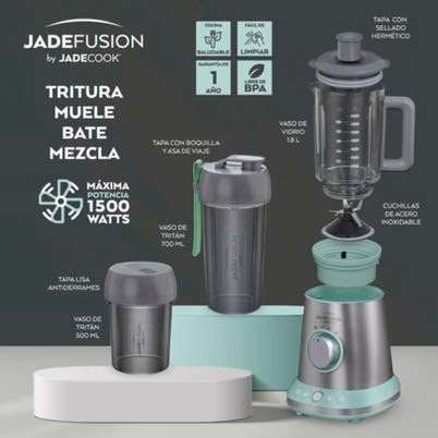 Licuadora Jade Cook Fusion C0496-00 Potencia 1000w Capacidad Del 1.8l 5 Ajustes Preprogramados Material Plástico Acero Inoxidable Color Gris