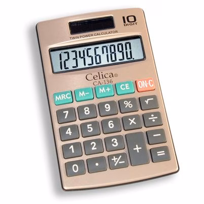 Calculadora Celica Ca-136 Básica 8 Dígitos 1 Línea Coral Metalico