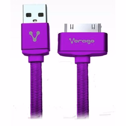 Vorago Cable Usb A Macho - Apple 30-Pin Macho, 1 Metro, Morado, Para Iphone/Macbook/Ipod Cab-118/Pr