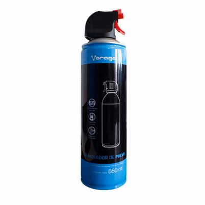 Limpiador De Aire Comprimido Vorago Cln-300 Volumen Neto 660 Ml Con Válvula Para Remover Polvo No Flamable Compuesto Químico Color Azul, Negro